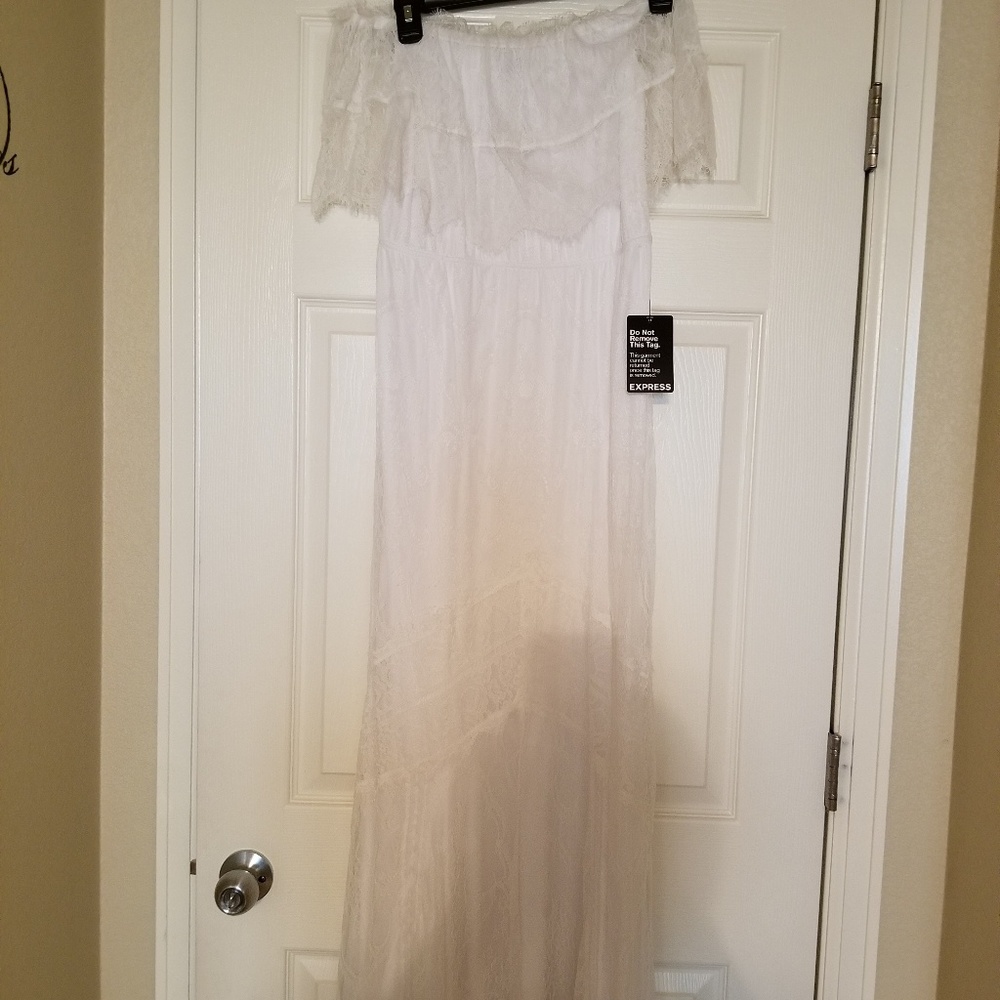 Express off the shoulder lace dress